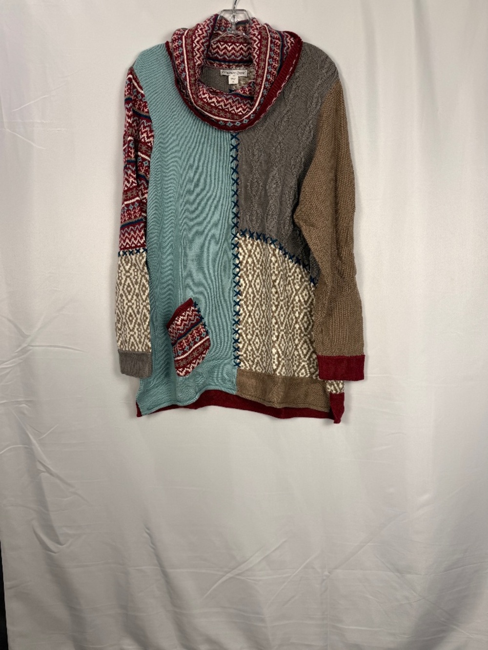 COLDWATER CREEK: Oversized Cowl Neck Tunic Sweater - Multicolored